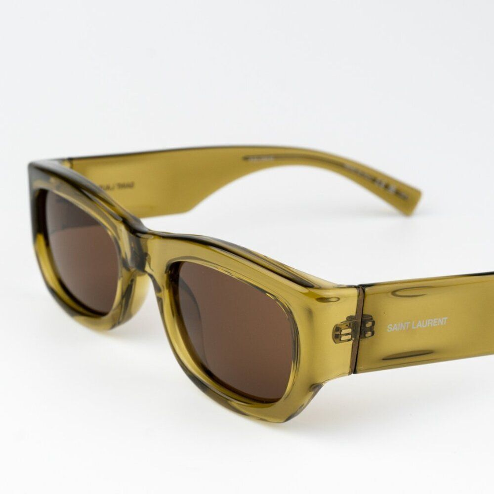 Saint Laurent Olive Green Men's Sunglasses - Picture 6 of 9